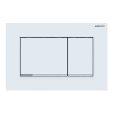 Immagine di Geberit SIGMA20 placca di comando per risciacquo a due quantità, placca e tasti colore bianco finitura opaco, profili design e telaio finitura cromo lucido 115.883.JT.1