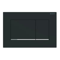 Immagine di Geberit SIGMA20 placca di comando per risciacquo a due quantità, placca e tasti colore nero finitura opaco, profili design e telaio finitura cromo 115.883.14.1