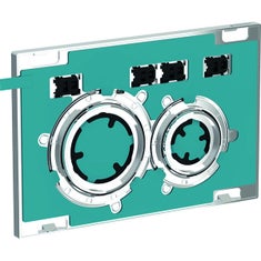 Immagine di Geberit SIGMA50 placca di comando per risciacquo a due quantità, piastra base e anelli di design finitura cromo, placca di copertura e tasti personalizzabili 115.884.00.1