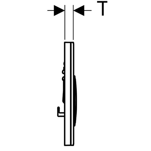 Immagine di Geberit SIGMA50 placca di comando per risciacquo a due quantità, piastra base e anelli di design finitura cromo, placca di copertura e tasti colore sabbia 115.884.TG.1
