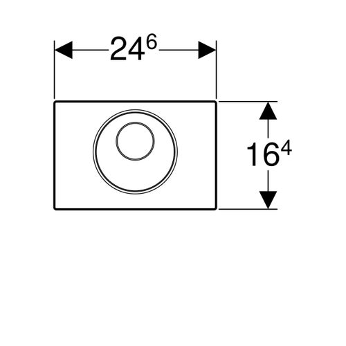 Immagine di Geberit comando per wc con azionamento elettronico del risciacquo, funzionamento a batteria, risciacquo a due quantità, placca di comando sigma10, automatico (batteria) finitura cromo spazzolato/lucido 115.891.SN.5