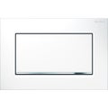 Immagine di Geberit SIGMA10 placca di comando per risciacquo con possibilità d'interruzione, avvitabile, placca e tasto colore bianco, profili design e telaio finitura cromo 115.893.KJ.1