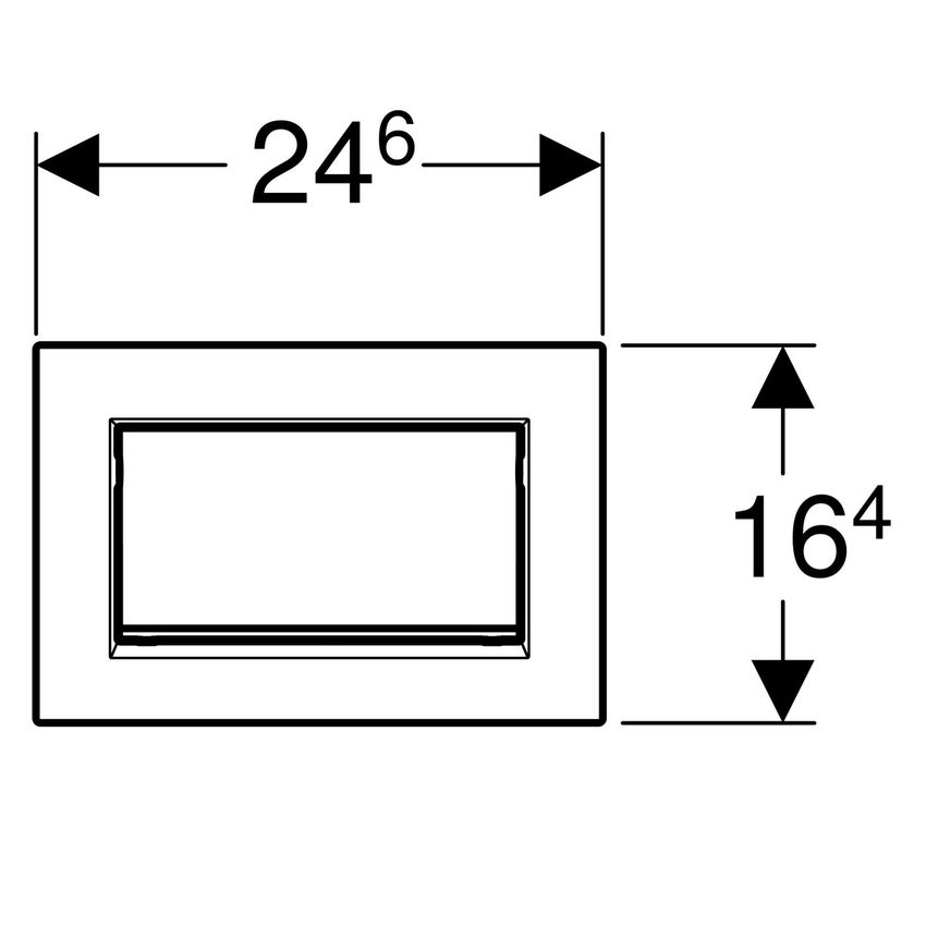 Immagine di Geberit SIGMA10 placca di comando per risciacquo con possibilità d'interruzione, avvitabile, placca e tasto finitura cromo, profili design finitura cromo spazzolato 115.893.KY.1