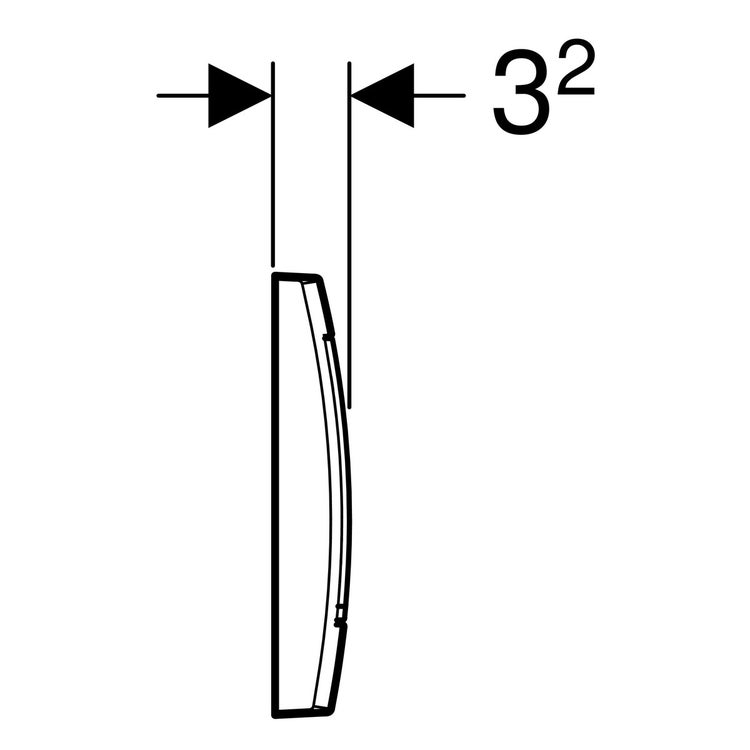 Placca di comando 2 tasti Twinline30 cromato/satinato/cromato 115.899.KH.1  - Geberit