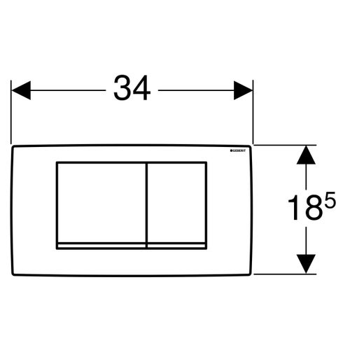 Immagine di Geberit placca di comando twinline 30 per risciacquo a due quantità, finitura cromo lucido/satinato 115.899.KH.1