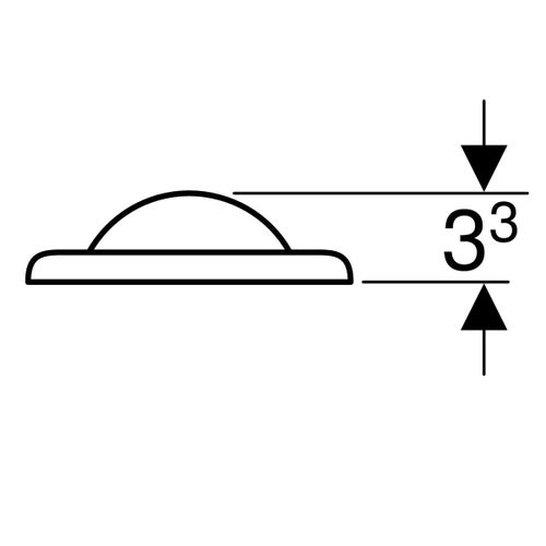 Immagine di Geberit comando per wc con azionamento pneumatico del risciacquo, risciacquo ad una quantità, pulsante a pedale per pavimento 115.939.00.1