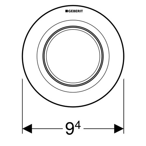 Immagine di Geberit comando a distanza tipo 01 pneumatico, per risciacquo ad una quantità, pulsante da incasso, finitura cromo satinato 116.040.JQ.1