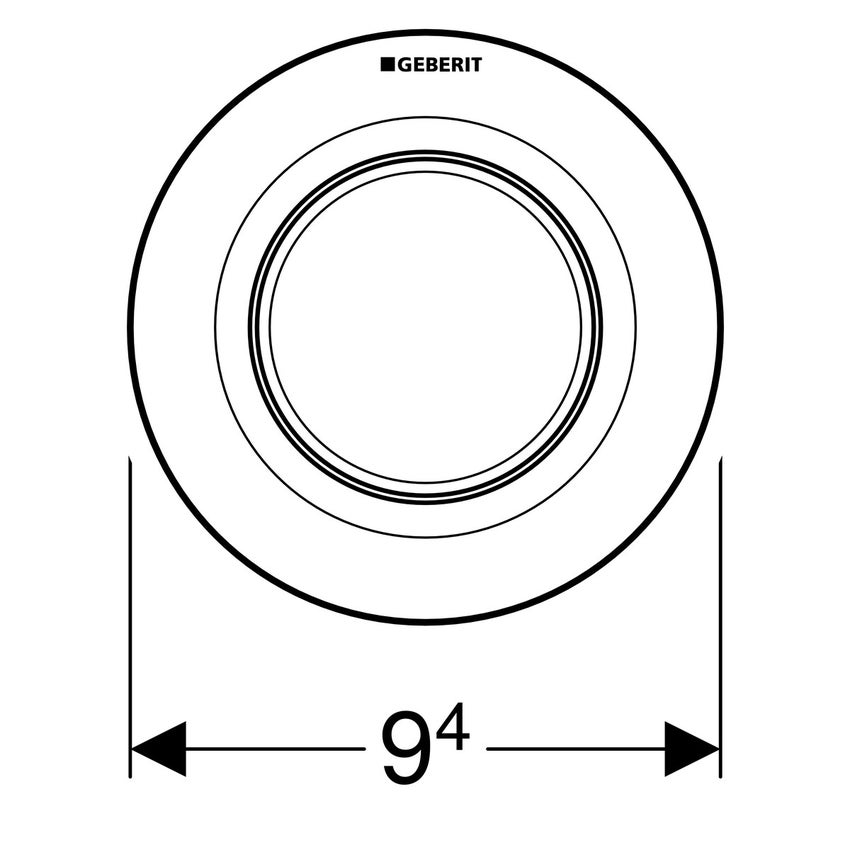 Immagine di Geberit comando a distanza tipo 01 pneumatico, per risciacquo ad una quantità, pulsante da incasso, finitura cromo satinato 116.040.JQ.1