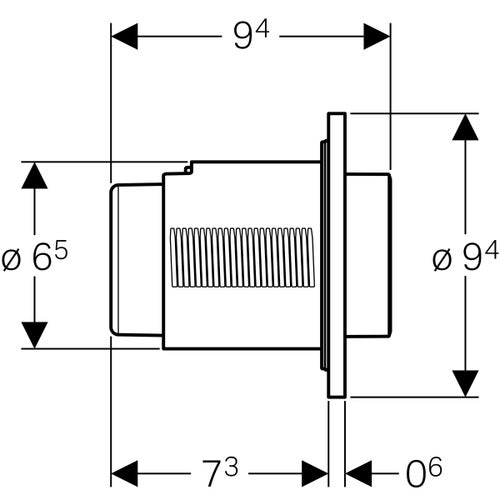 Immagine di Geberit comando a distanza tipo 01 pneumatico, per risciacquo a due quantità, pulsante da incasso, esteso, colore bianco 116.044.11.1
