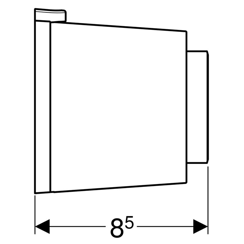 Immagine di Geberit comando a distanza tipo 01 pneumatico, per risciacquo a due quantità, per cassetta di risciacquo da incasso sigma 8 cm, pulsante esterno, colore bianco 116.049.11.1