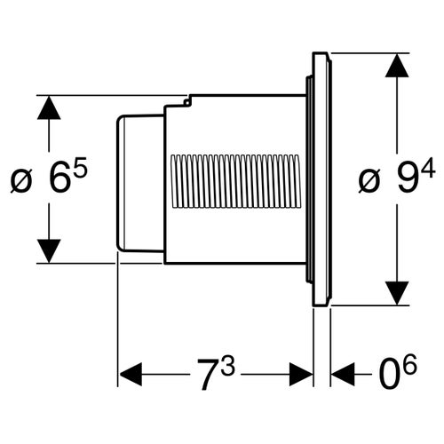 Immagine di Geberit comando a distanza tipo 10, pneumatico, per risciacquo a due quantità, pulsante da incasso finitura bianco/oro 116.055.KK.1
