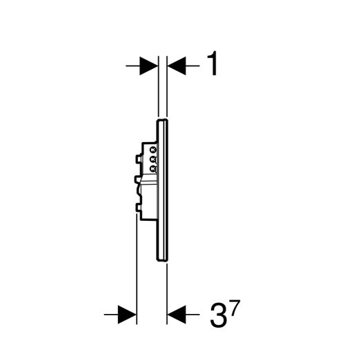 Immagine di Geberit SIGMA80 placca di comando per wc con azionamento elettronico del risciacquo, funzionamento a rete, risciacquo a due quantità, senza contatto, colore nero finitura lucido 116.092.SG.6