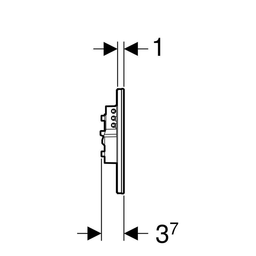 Immagine di Geberit comando per wc con azionamento elettronico del risciacquo, funzionamento a rete, risciacquo a due quantità, placca di comando sigma80, senza contatto finitura a specchio 116.092.SM.1
