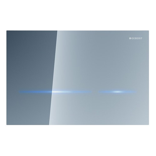 Immagine di Geberit comando per wc con azionamento elettronico del risciacquo, funzionamento a rete, risciacquo a due quantità, placca di comando sigma80, senza contatto finitura a specchio 116.092.SM.1