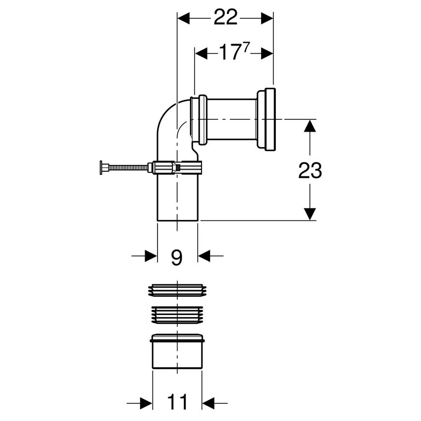 Immagine di Geberit MONOLITH set di allacciamento per wc a pavimento 131.082.16.1