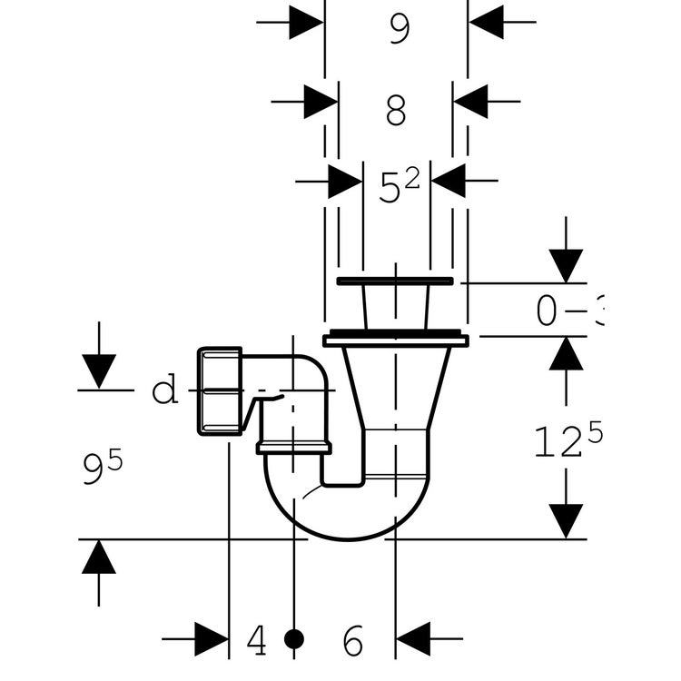 Geberit 150.285.21.1 tappo per piletta d62, per sifone doccia finitura  cromo