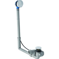 Immagine di Geberit sifone per vasca da bagno con azionamento a rotazione, d52, lunghezza 28 cm, con accessori di completamento e prolunga verticale, principio controflusso finitura cromato lucido 150.605.21.2