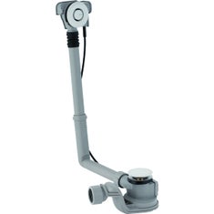Immagine di Geberit sifone per vasca da bagno con azionamento a pressione pushcontrol, d52, lunghezza 26 cm, con accessori di completamento finitura cromato lucido 150.765.21.1