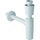 Geberit sifone con tubo ad immersione per lavabo, con rosone alla piletta, scarico orizzontale colore bianco 151.034.11.1