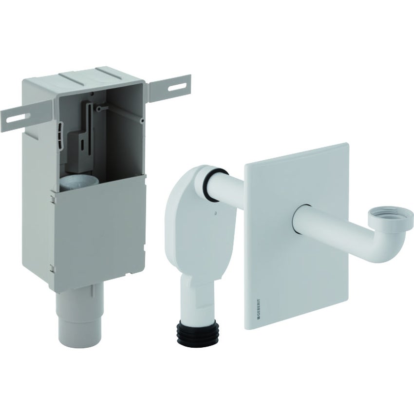 Immagine di Geberit sifone da incasso per lavabo , con scatola da incasso e accessori di completamento, scarico orizzontale colore bianco 151.120.11.1