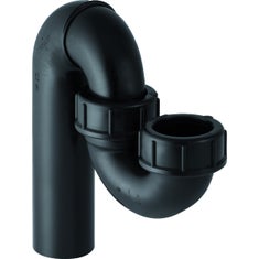 Immagine di Geberit sifone curvo per lavatoio, con terminale a premistoppa, imbuto d'entrata verticale e scarico verticale colore nero 152.038.16.1