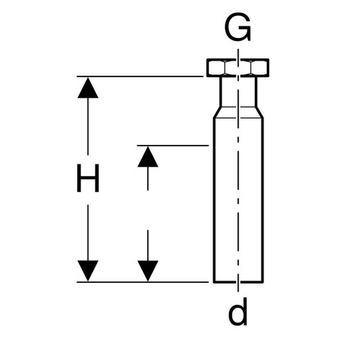Immagine di Geberit raccordo diritto con dado di raccordo colore nero 152.107.16.1