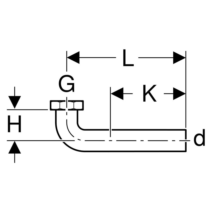 Immagine di Geberit curva tecnica 90° con dado di raccordo 152.127.16.1