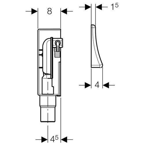 Immagine di Geberit sifone da incasso per apparecchi, con due allacciamenti, scatola da incasso e placca di copertura 152.233.00.1