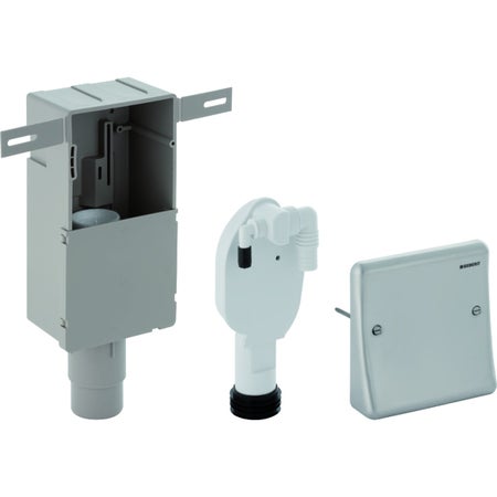 Immagine di Geberit sifone da incasso per apparecchi, con due allacciamenti, scatola da incasso e placca di copertura 152.233.00.1