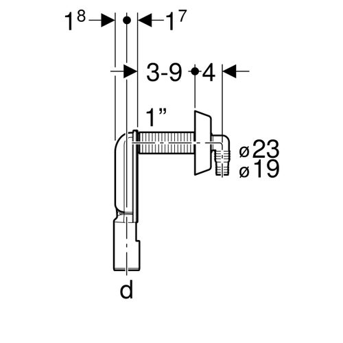 Immagine di Geberit sifone da incasso per apparecchi, con un allacciamento colore bianco 152.234.11.1