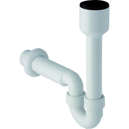 Immagine di Geberit sifone curvo per lavatoio, con rosone da parete, scarico orizzontale colore bianco 152.607.11.1