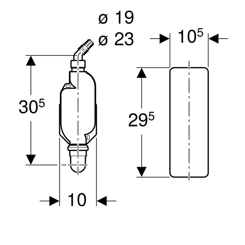 Immagine di Geberit sifone esterno per apparecchi, con copertura colore bianco 152.768.11.1