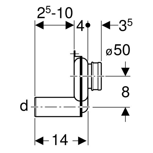 Immagine di Geberit sifone per orinatoi, scarico orizzontale colore bianco 152.950.11.1