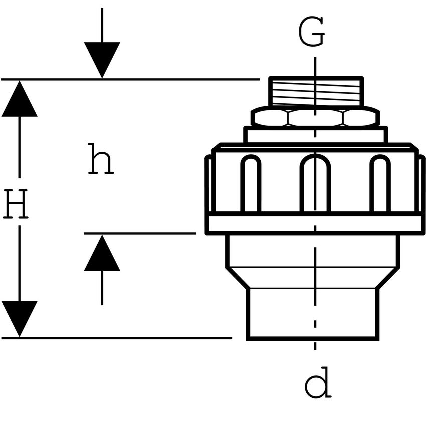 Immagine di Geberit collegamento per tubo con filetto maschio e raccordo 152.973.00.1