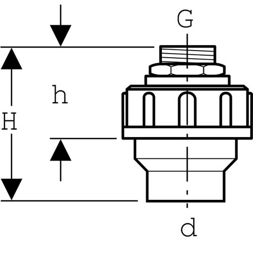 Immagine di Geberit collegamento per tubo con filetto maschio e raccordo 152.974.00.1