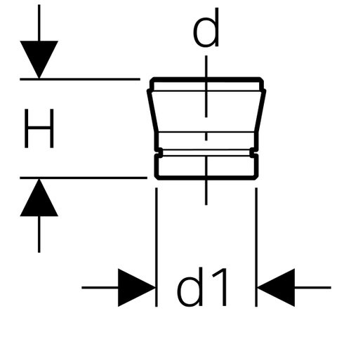 Immagine di Geberit cono per troppopieno con o-ring colore grigio ghiaia RAL 7032 352.333.08.1
