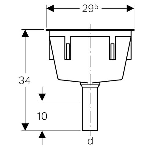 Immagine di Geberit imbuto rettangolare colore grigio ghiaia RAL 7032 352.372.08.1