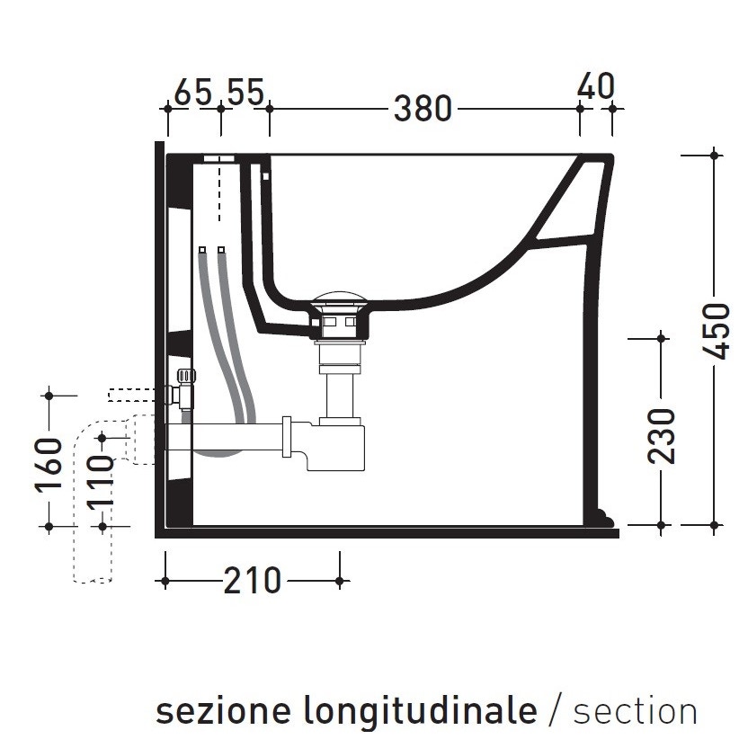 Immagine di Flaminia MADRE bidet back to wall monoforo, con troppopieno, colore bianco latte finitura opaco MA217LAT