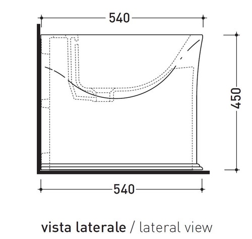 Immagine di Flaminia MADRE bidet back to wall monoforo, con troppopieno, colore bianco latte finitura opaco MA217LAT