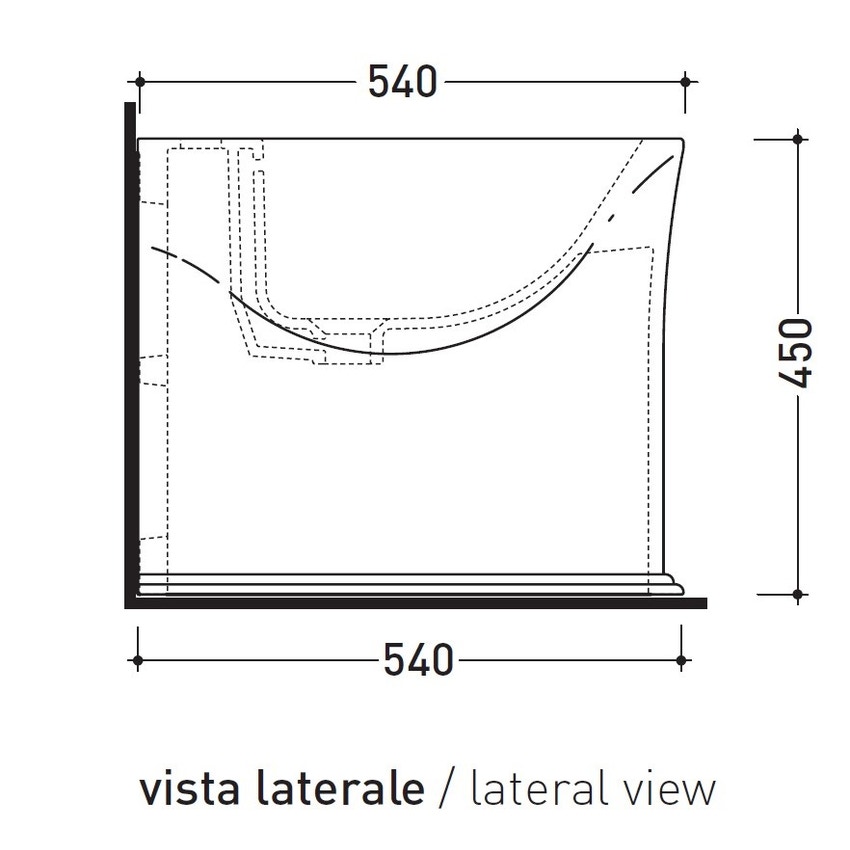 Immagine di Flaminia MADRE bidet back to wall monoforo, con troppopieno, colore bianco latte finitura opaco MA217LAT