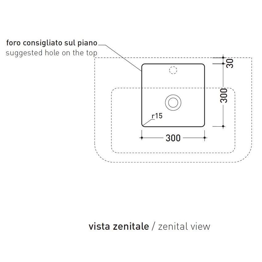 Immagine di Flaminia MADRE lavabo sospeso o da appoggio L. 75 cm con troppopieno, colore bianco finitura lucido MA75L