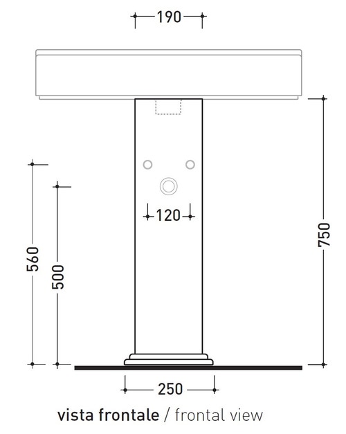 Immagine di Flaminia MADRE colonna in ceramica per lavabi, colore bianco finitura lucido MACOL