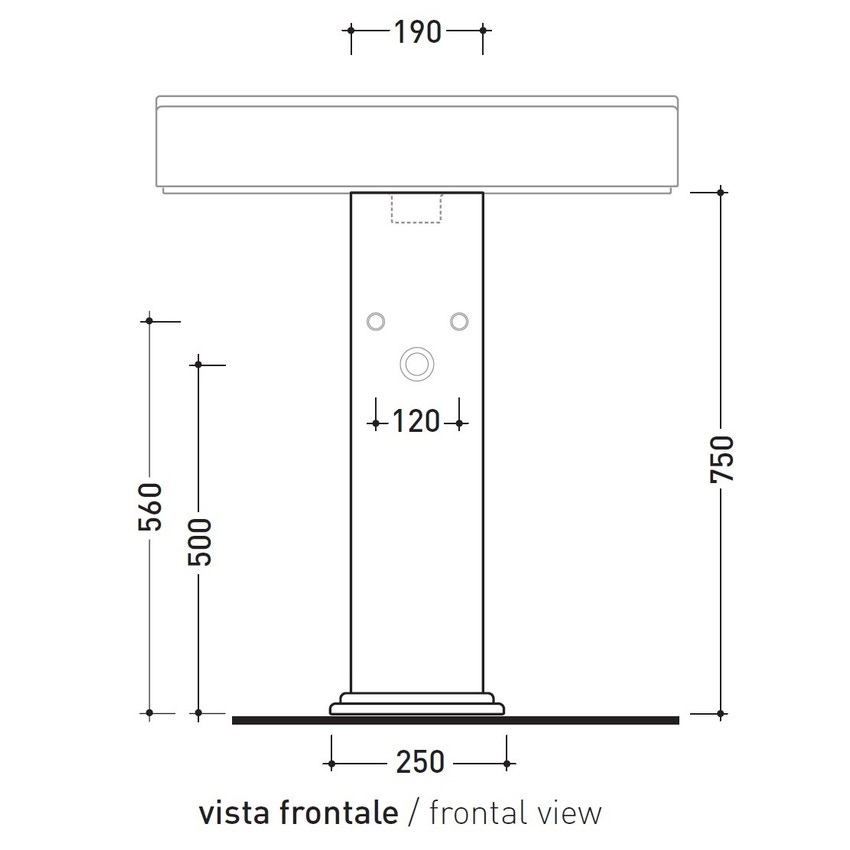 Immagine di Flaminia MADRE colonna in ceramica per lavabi, colore bianco finitura lucido MACOL