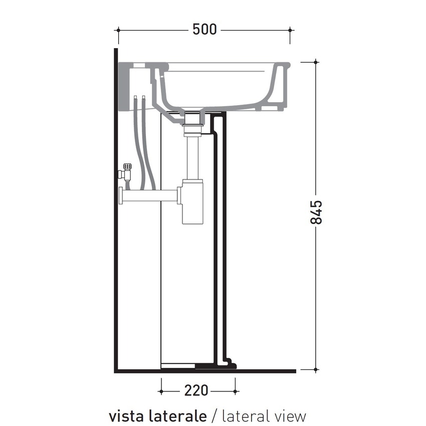 Immagine di Flaminia MADRE colonna in ceramica per lavabi, colore bianco finitura lucido MACOL
