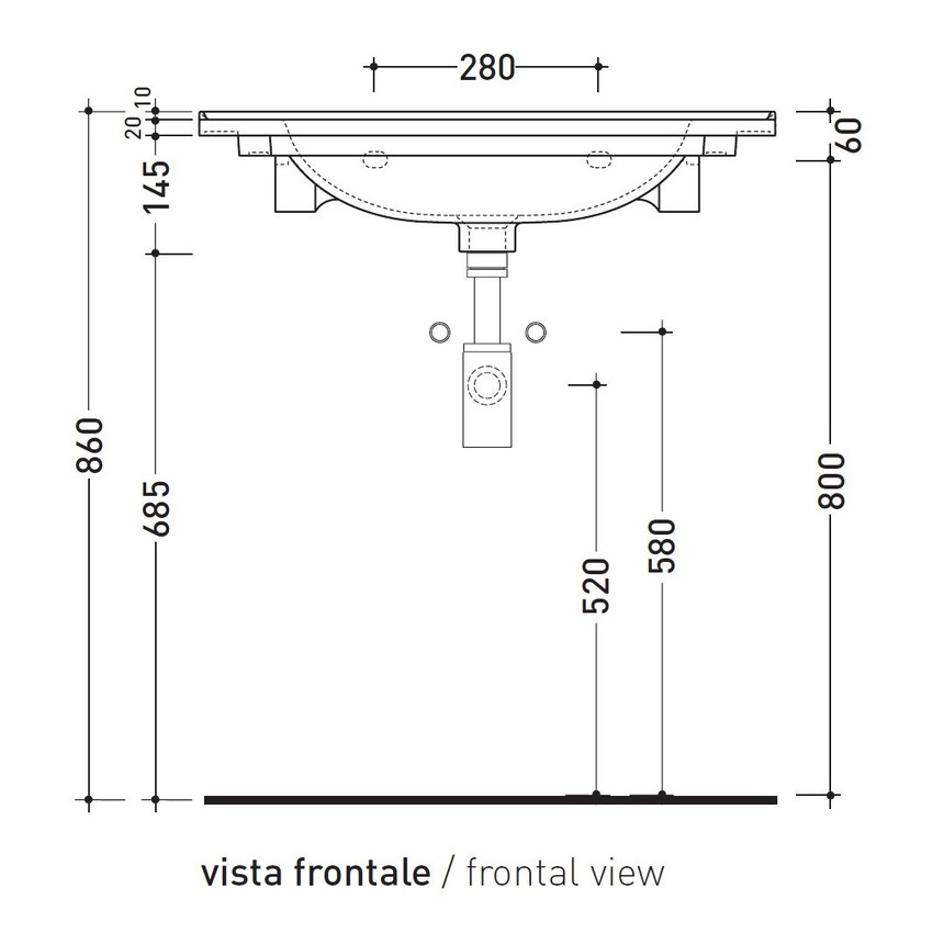 Immagine di Flaminia CUBIKA/BLOOM set con mobile sottolavabo L.70 cm, 2 cassetti, colore bianco finitura opaco e lavabo L.70 cm con troppopieno, colore bianco finitura lucido BCK809LBK+BM70L