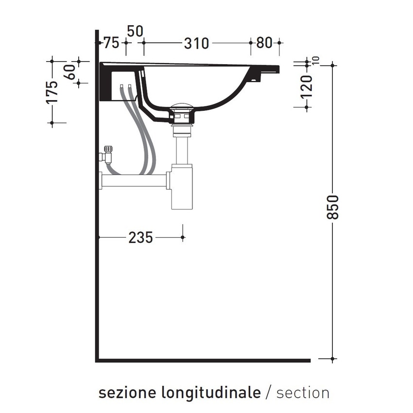 Immagine di Flaminia CUBIKA/BLOOM set con mobile sottolavabo L.70 cm, 2 cassetti, colore bianco finitura opaco e lavabo L.70 cm con troppopieno, colore bianco finitura lucido BCK809LBK+BM70L