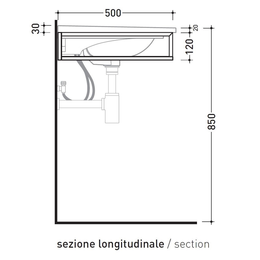Immagine di Flaminia BLOOM struttura sospesa in metallo per consolle bloom 70, colore nero finitura opaco BM70SNER