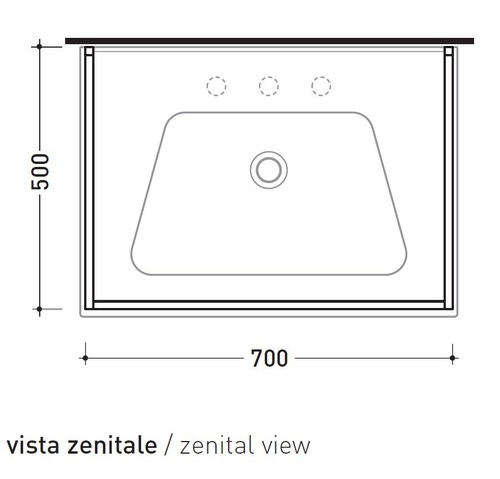 Immagine di Flaminia BLOOM struttura sospesa in metallo per consolle bloom 70, colore nero finitura opaco BM70SNER