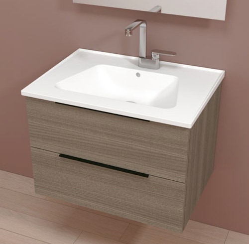 Immagine di Flaminia BOX base portaconsolle sospesa 2 cassetti, L.70 P.50 H.50 cm, per consolle Bloom 70, finitura OJ Bianco BBX809OJB