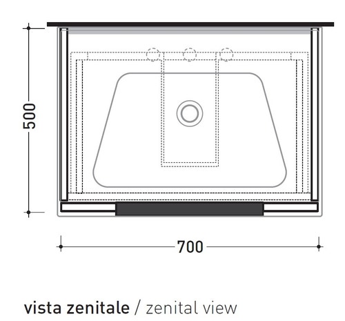 Immagine di Flaminia BOX base portaconsolle sospesa 2 cassetti, L.70 P.50 H.50 cm, per consolle Bloom 70, finitura OJ Bianco BBX809OJB